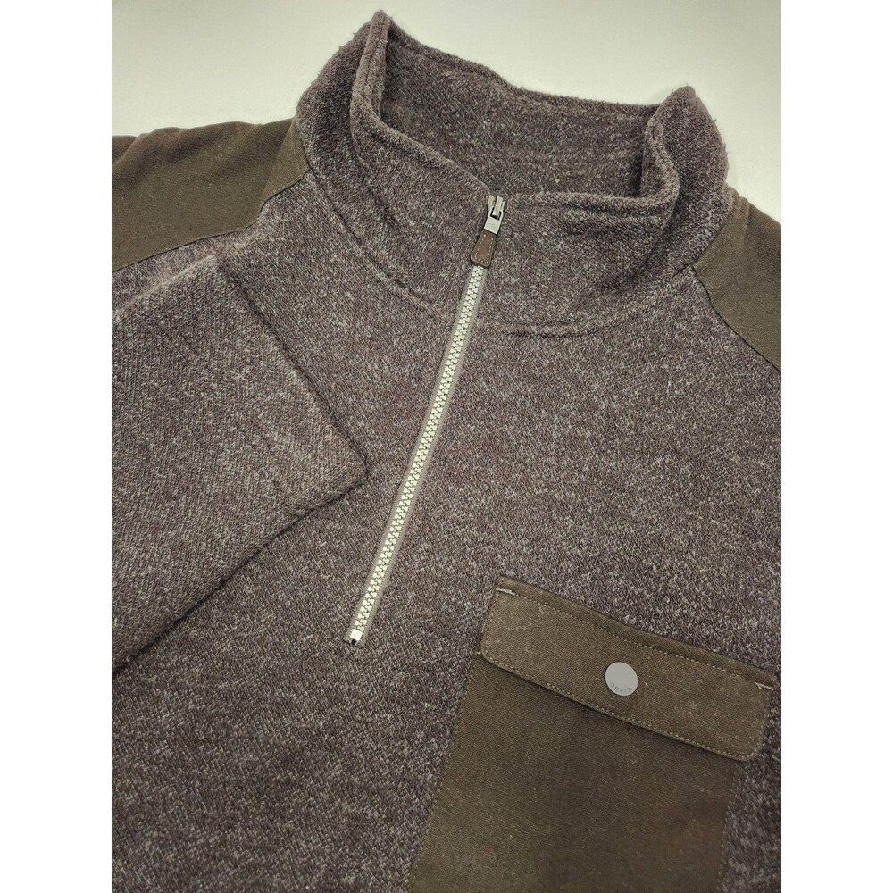 Orvis Sweater‎ Men's 2XL Gray 1/4 Zip Pullover Long Sleeve Pocket Fleece